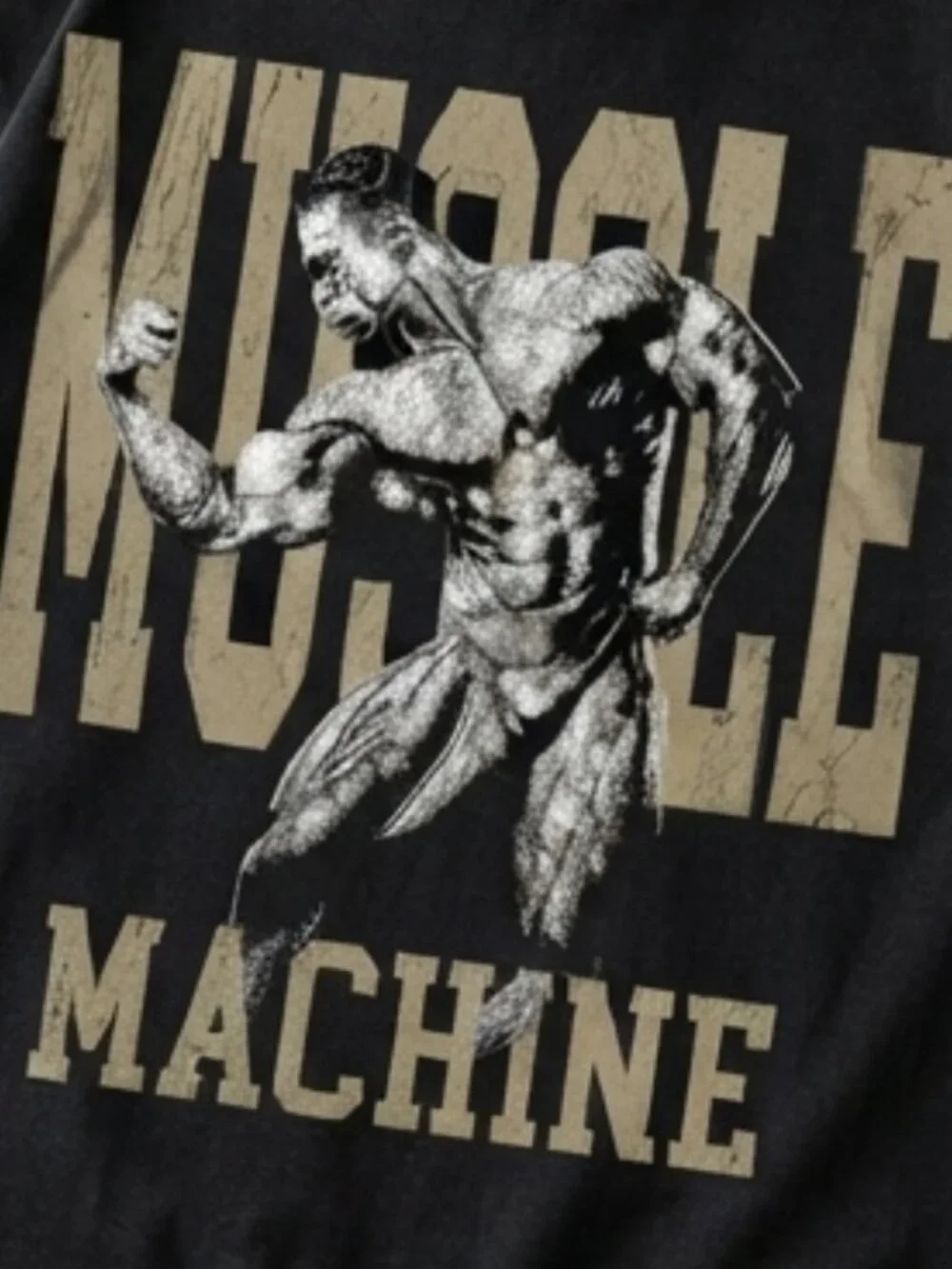 Levrone Muscle Machine Vintage Style Bodybuiding Black T-Shirt